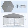 6.9' x 6.1' x 4.9' Dog Kennel Outdoor for Medium and Large-Sized Dogs with Waterproof UV Resistant Roof, Silver